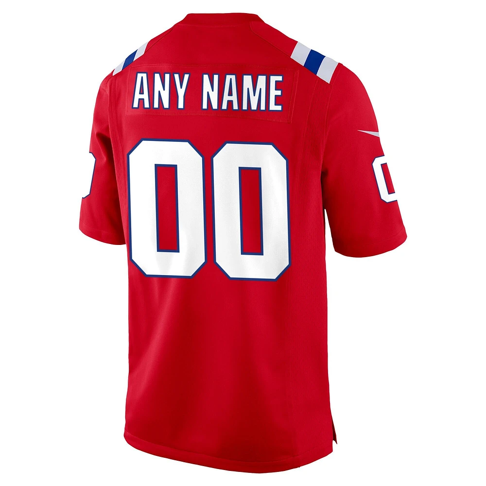 Maillot de match personnalisé Nike New England Patriots pour homme - Rouge