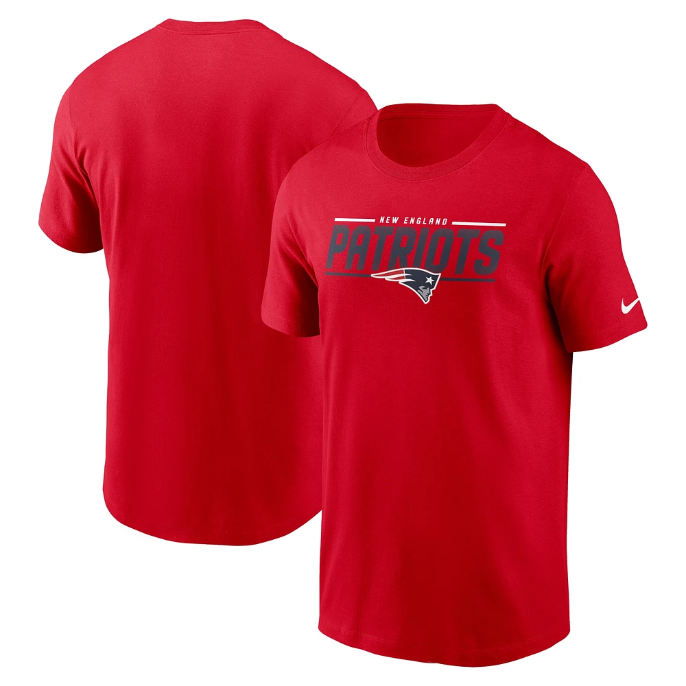 T-shirt à manches longues Nike New England Patriots pour homme rouge