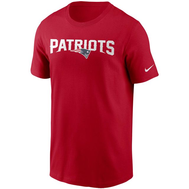 T-shirt Nike rouge avec le mot-symbole de l'équipe des New England Patriots pour hommes