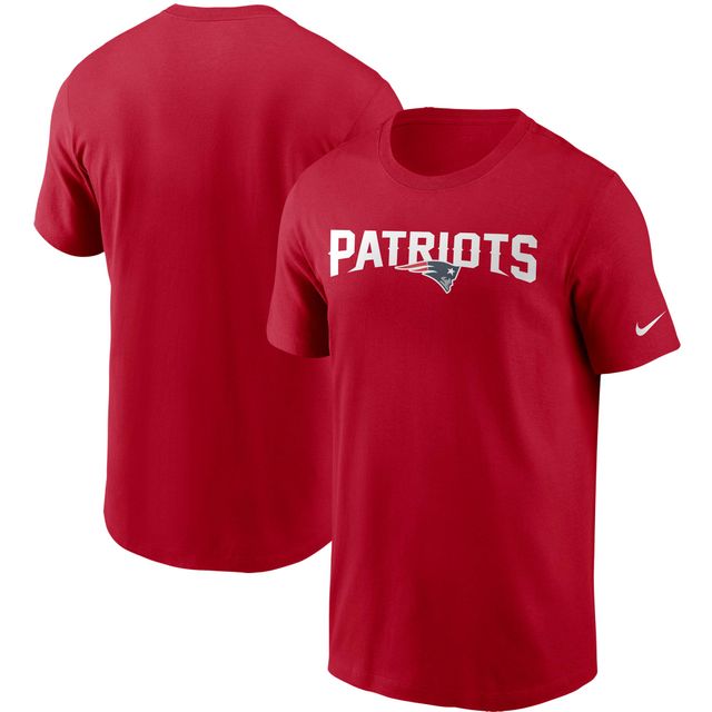 T-shirt Nike rouge avec le mot-symbole de l'équipe des New England Patriots pour hommes