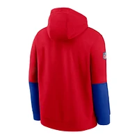 Men's Nike Red New England Patriots  Throwback Logo Club Tri-Blend Pullover Hoodie