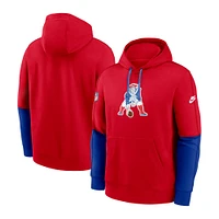 Sweat à capuche Nike rouge New England Patriots Throwback Logo Club Tri-Blend pour homme