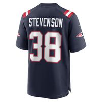 Men's Nike Rhamondre Stevenson Navy New England Patriots Game Jersey