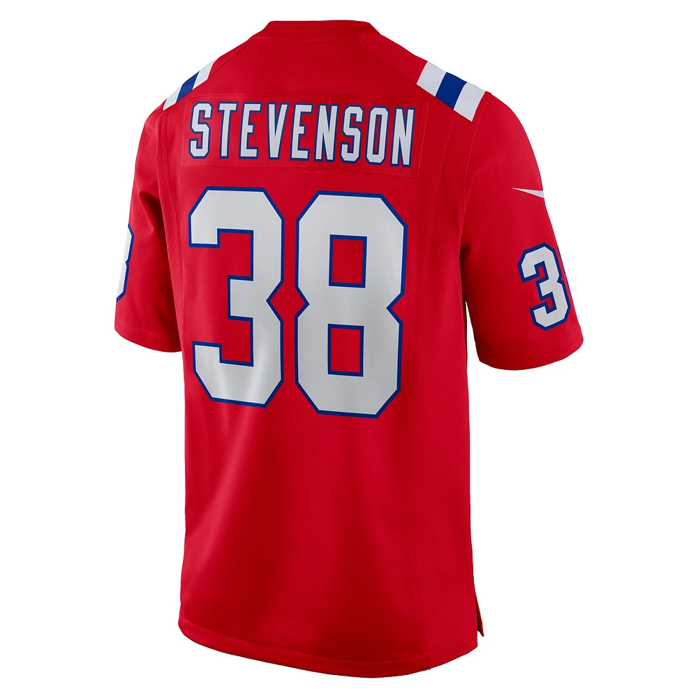 Men's Nike Rhamondre Stevenson Red New England Patriots Alternate Game Jersey