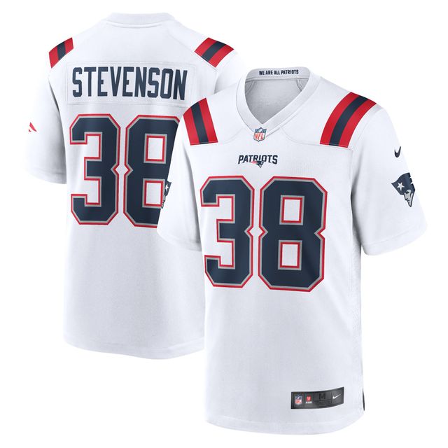 Maillot de joueur des New England Patriots Nike Rhamondre Stevenson pour homme, blanc