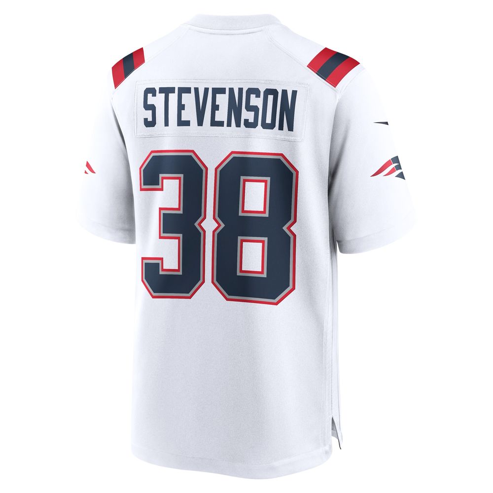 Men's Nike Rhamondre Stevenson White New England Patriots Game Player Jersey