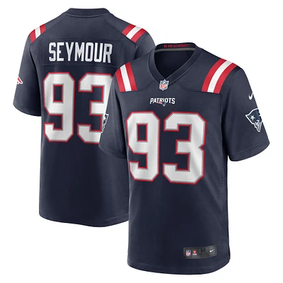 Maillot de match joueur retraité Nike Richard Seymour Navy New England Patriots pour homme