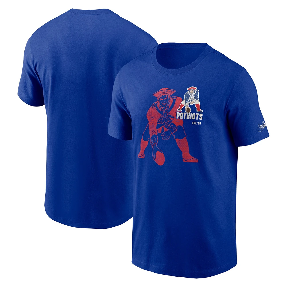 Men's Nike  Royal New England Patriots Logo Essential T-Shirt