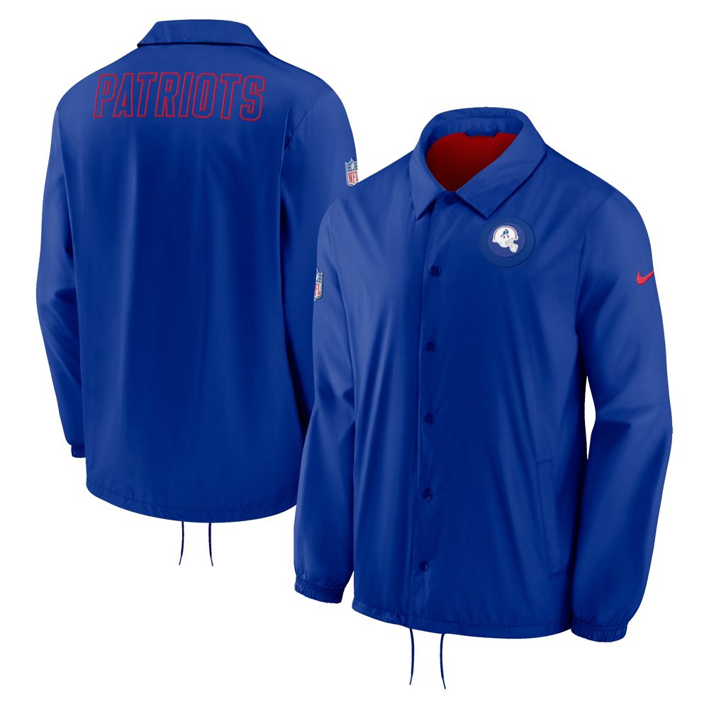 Men's Nike Royal New England Patriots Sideline Coaches Performance Full-Snap Jacket