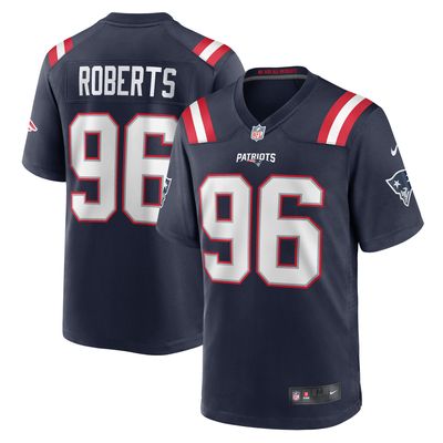 Men's Nike Sam Roberts Navy New England Patriots Game Player Jersey