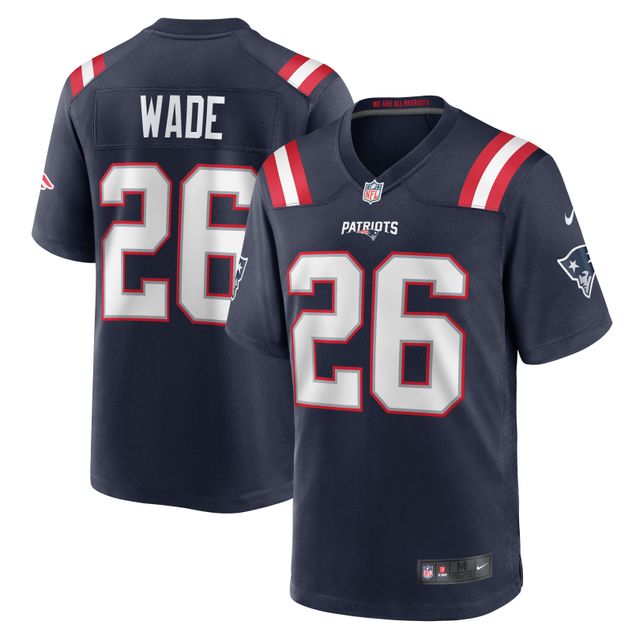 Maillot de match Nike Shaun Wade pour hommes, bleu marine, New England Patriots