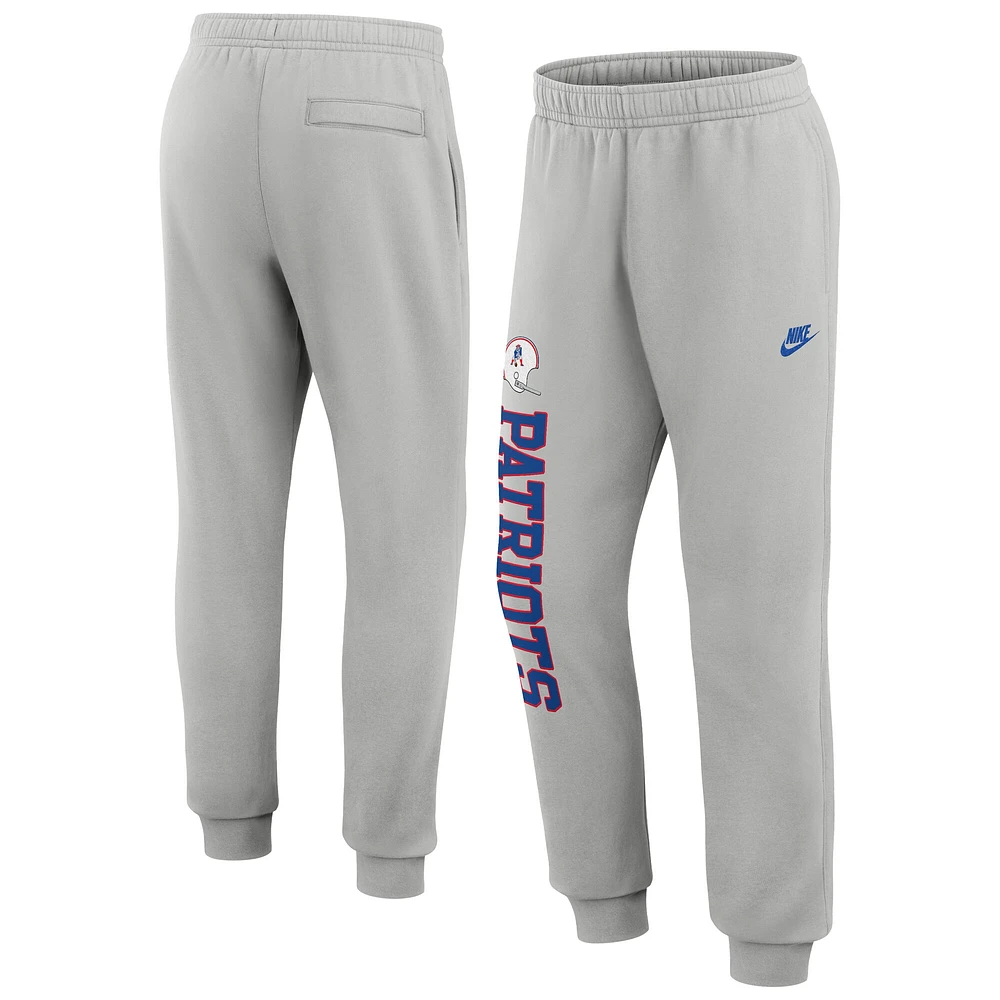 Men's Nike Silver New England Patriots Rewind Club Fleece Joggers