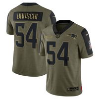 Men's Nike Tedy Bruschi Olive New England Patriots 2021 Salute To Service - Limited Player Jersey