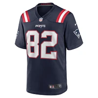 Men's Nike T.J. Luther  Navy New England Patriots Team Game Jersey