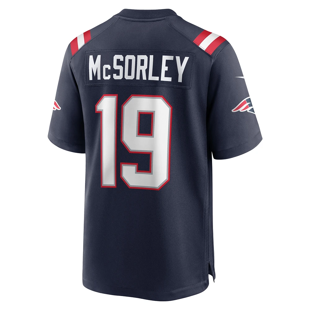 Men's Nike Trace McSorley Navy New England Patriots Game Player Jersey