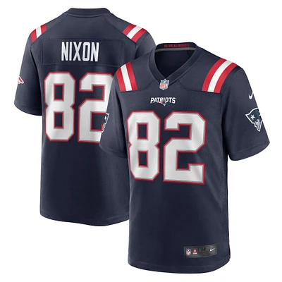 Maillot de match joueur des New England Patriots Nike Tre Nixon pour hommes, bleu marine