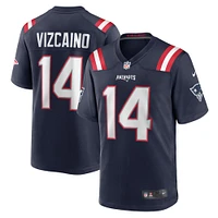 Maillot de joueur des New England Patriots Nike Tristan Vizcaino pour homme, bleu marine