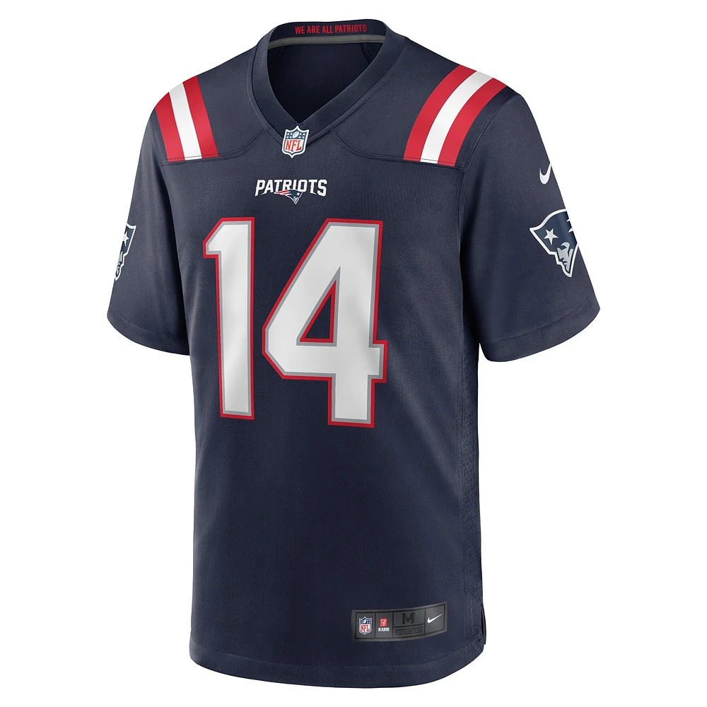 Maillot de joueur des New England Patriots Nike Tristan Vizcaino pour homme, bleu marine