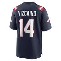 Maillot de joueur des New England Patriots Nike Tristan Vizcaino pour homme, bleu marine