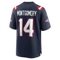 Maillot de match joueur Nike Ty Montgomery bleu marine des New England Patriots pour hommes