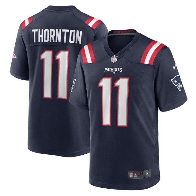 Maillot de joueur match Nike Tyquan Thornton pour hommes, bleu marine, New England Patriots