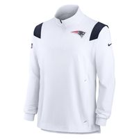 Men's Nike White New England Patriots Sideline Coach Chevron Lockup Quarter-Zip Long Sleeve Top