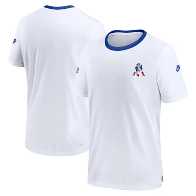 T-shirt Nike pour hommes, blanc, New England Patriots Sideline Coaches, performances alternatives