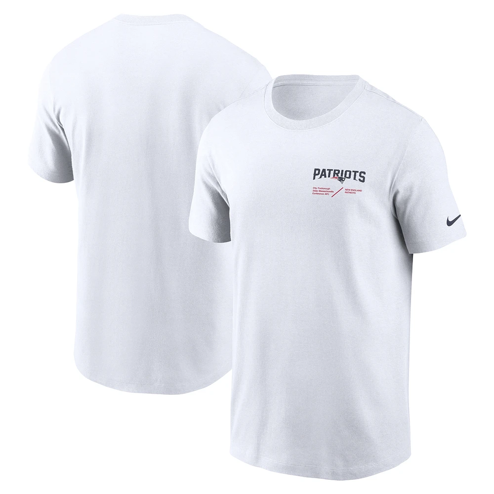 Men's Nike White New England Patriots Sideline Infograph Lockup Performance T-Shirt