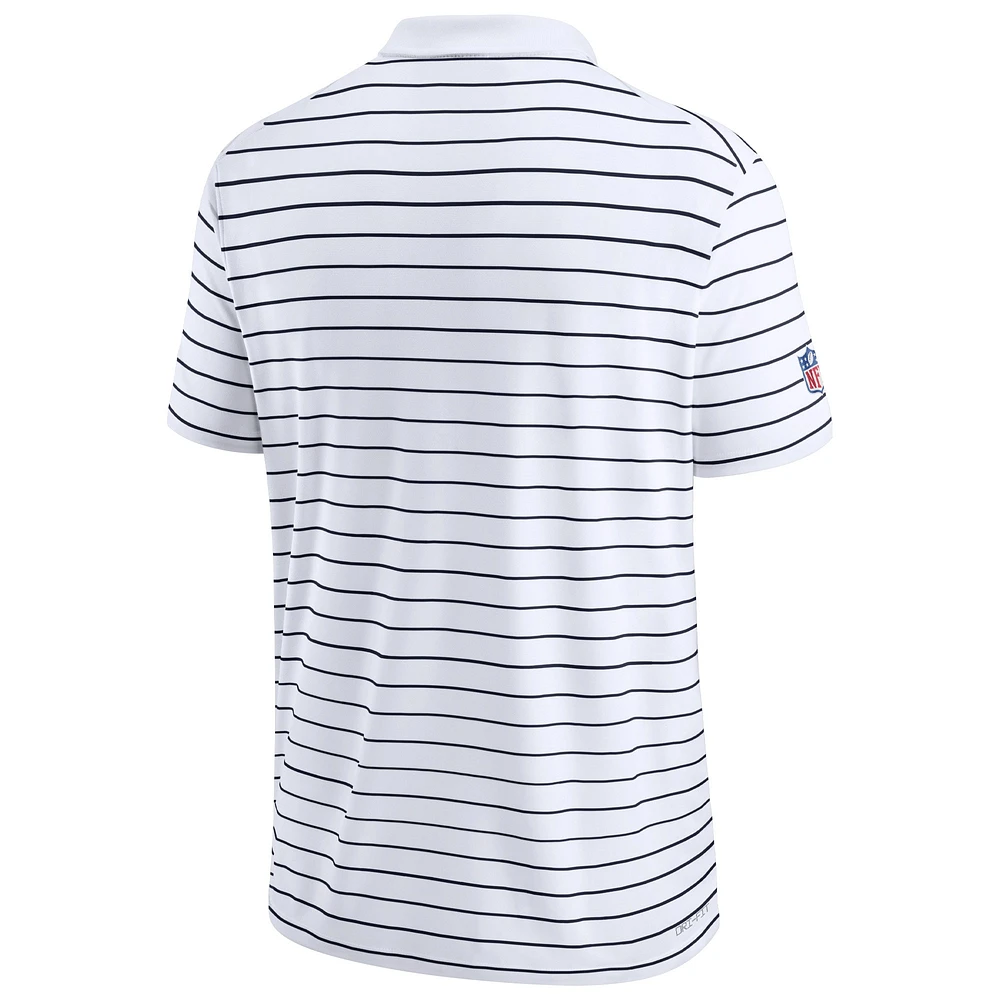 Polo de performance Nike pour hommes, blanc, New England Patriots Sideline Lock Up Victory