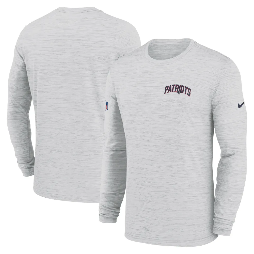 T-shirt à manches longues Nike New England Patriots Velocity Athletic Stack Performance pour homme - Blanc