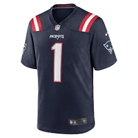 Maillot Nike Will Campbell bleu marine pour homme, New England Patriots, choix de premier tour la draft NFL 2025