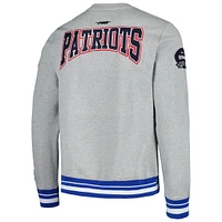 Men's Pro Standard Heather Gray New England Patriots Crest Emblem Pullover Sweatshirt