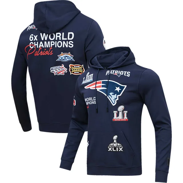 Youth Navy/Red New England Patriots Poster Board Full-Zip Hoodie