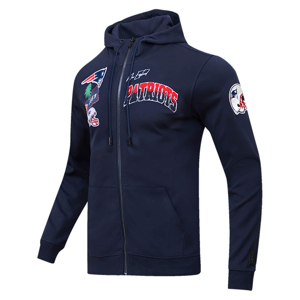 Men's Pro Standard Navy New England Patriots Hometown Full-Zip Hoodie