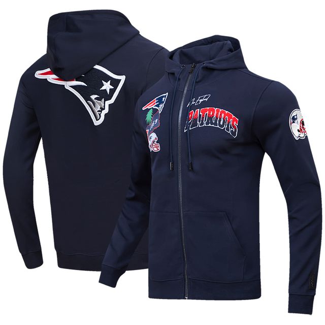 Sweat à capuche entièrement zippé pour homme Pro Standard bleu marine New England Patriots Hometown