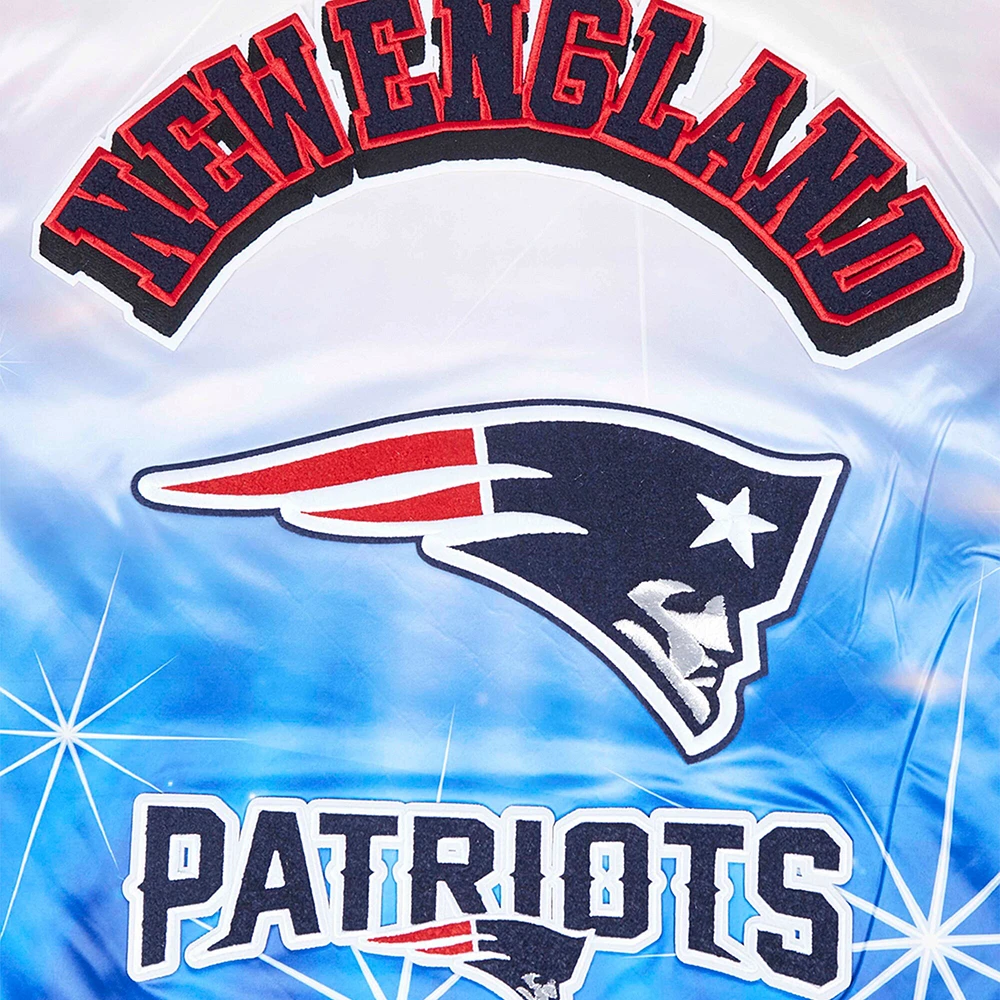 Men's Pro Standard Navy New England Patriots Sublimated Satin Full-Snap Jacket