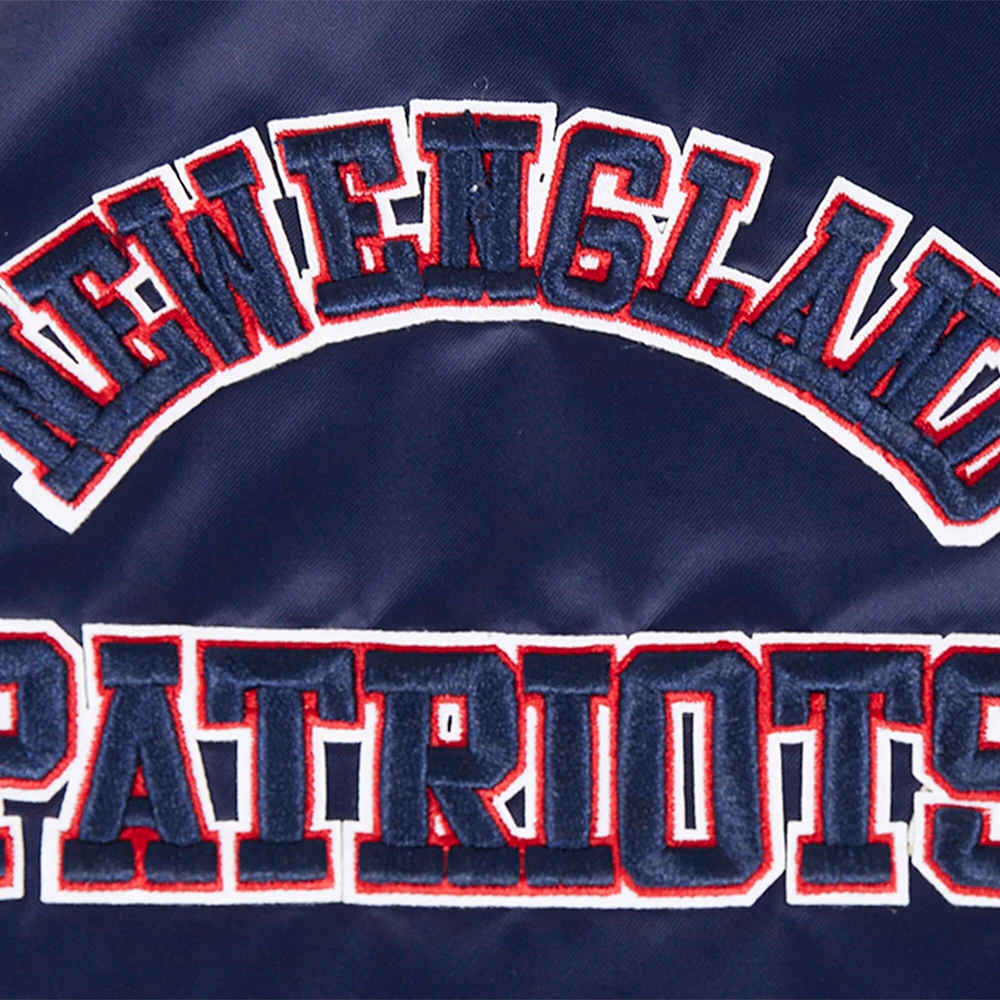 Men's Pro Standard Navy New England Patriots Sublimated Satin Full-Snap Jacket