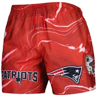 Short Pro Standard New England Patriots rouge imprimé marbré sur l'ensemble pour homme