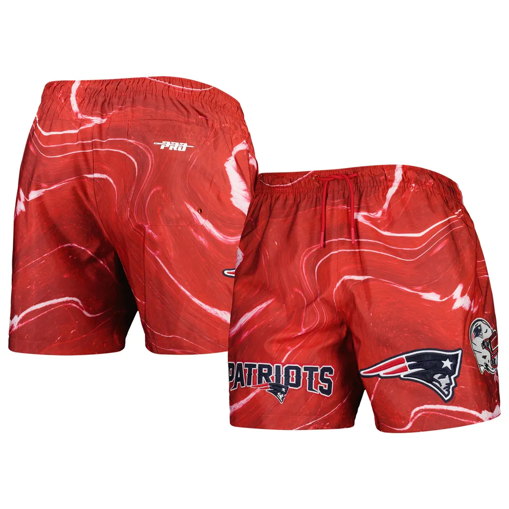 Men's Pro Standard Red New England Patriots Allover Marble Print Shorts