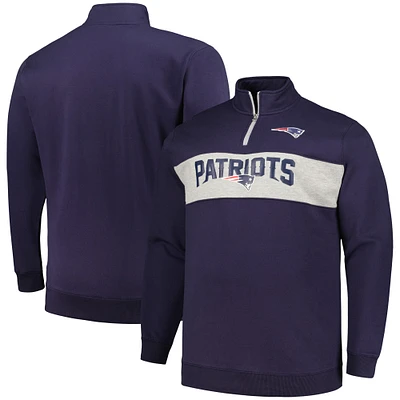 Veste en polaire à quart de zip pour hommes Profile Navy New England Patriots Big & Tall