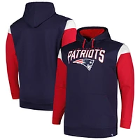 Sweat à capuche pour hommes Profile Navy New England Patriots Big & Tall Trench Battle