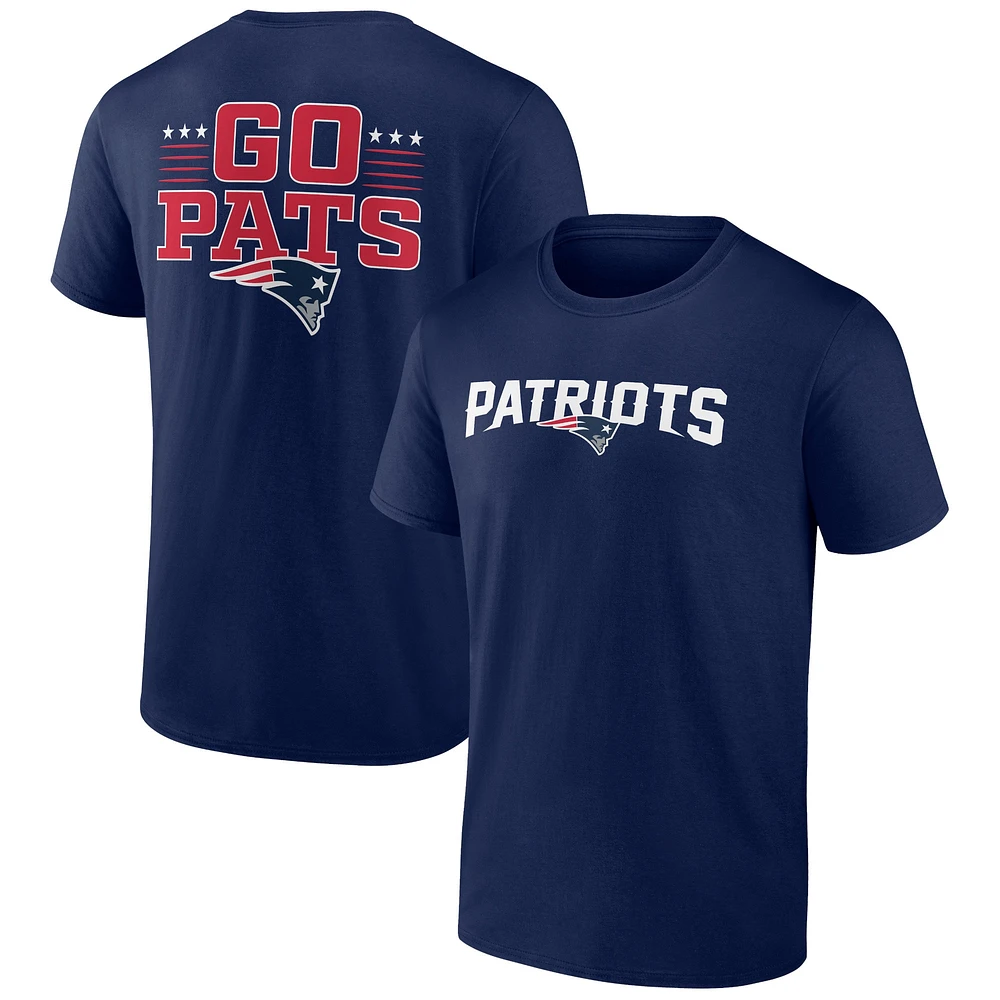 Men's Profile  Navy New England Patriots Big & Tall Two-Sided T-Shirt