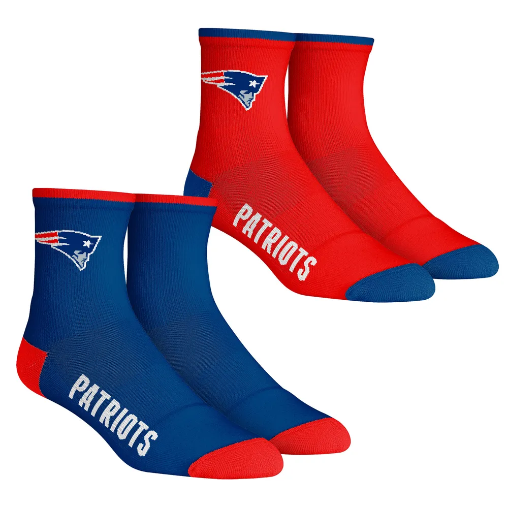 Men's Rock Em Socks New England Patriots Core Team 2-Pack Quarter Length Sock Set