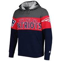 Chandail à capuchon pour homme Starter Heather Charcoal/Navy New England Patriots Extreme