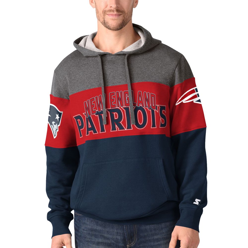 Starter Men's Heather Charcoal, Navy New England Patriots Extreme