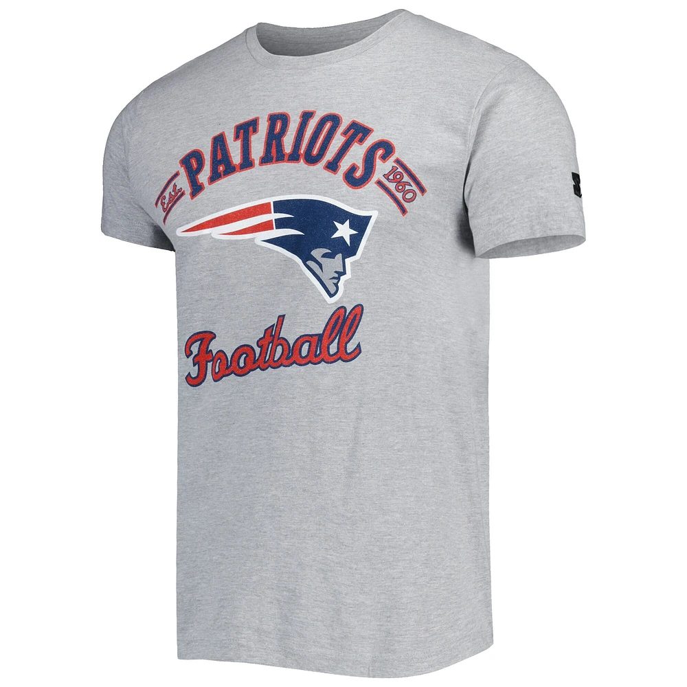 T-shirt Starter gris chiné New England Patriots Prime Time pour homme