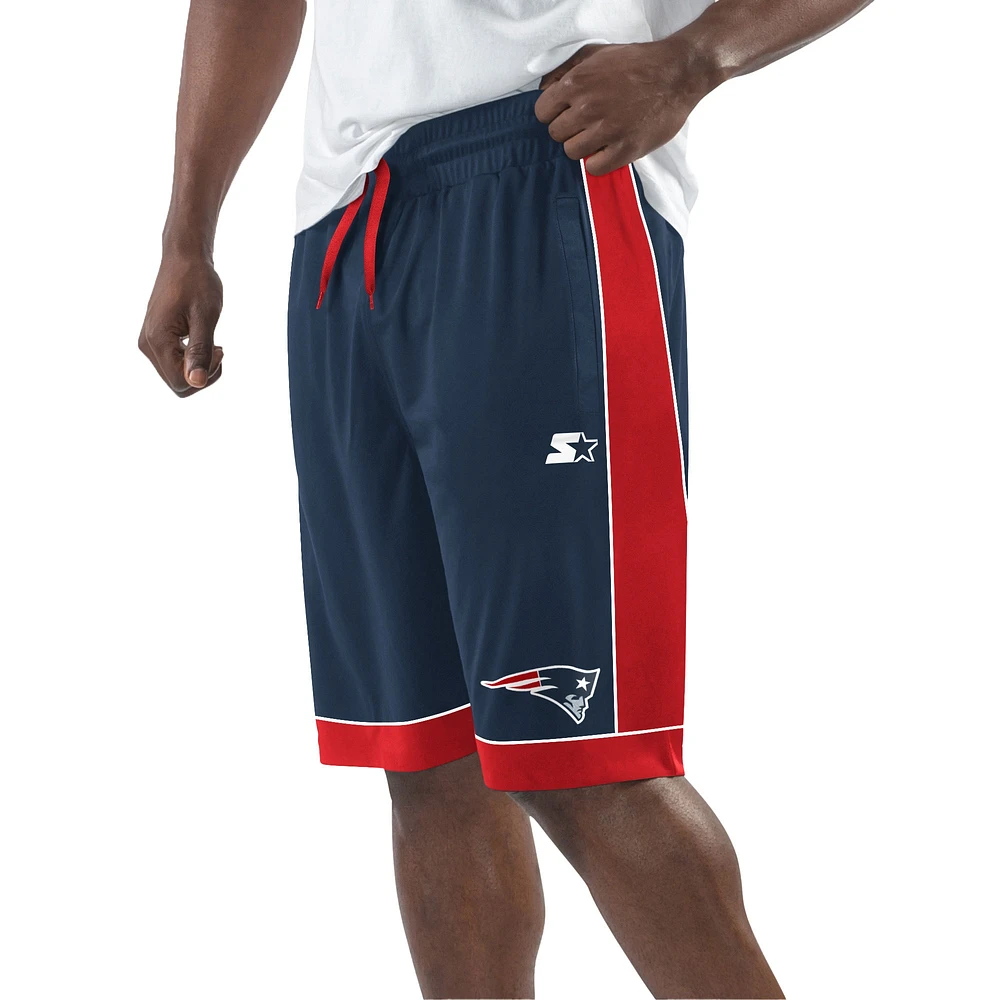 Short de mode préféré des fans New England Patriots Starter bleu marine/rouge pour hommes