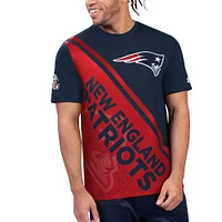 T-shirt graphique Starter pour hommes, bleu marine/rouge, New England Patriots Finish Line Extreme