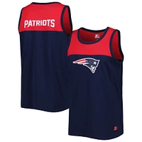 Débardeur mode Starter bleu marine/rouge New England Patriots Logo Touchdown pour homme