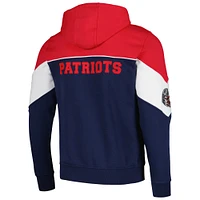 Sweat à capuche entièrement zippé Starter pour hommes, bleu marine/rouge, New England Patriots Running Back